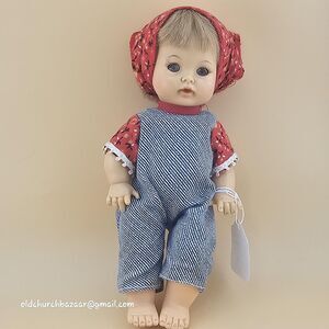 Vtg 1964 IDEAL Baby Doll Blonde Hair Blue Eyes Vinyl Cloth Outfit Articulated